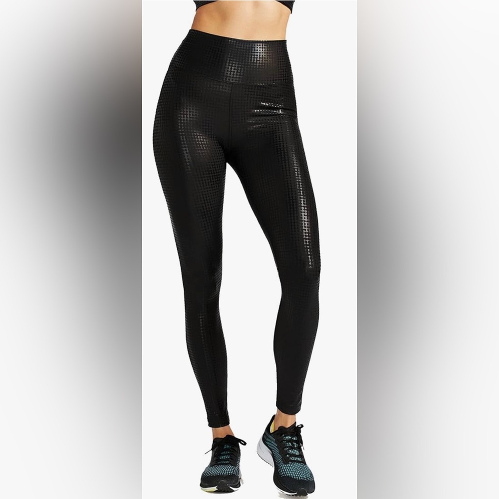Peloton Show Up Digital Foil black leggings Size MEDIUM leggings -